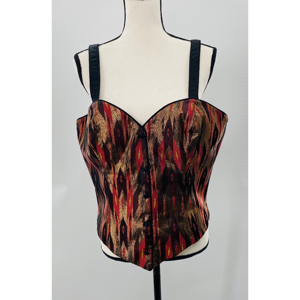 Angelica Red/Gold Corset/Bustier‎ w/ Adjustable Straps and Padded Bra 20C